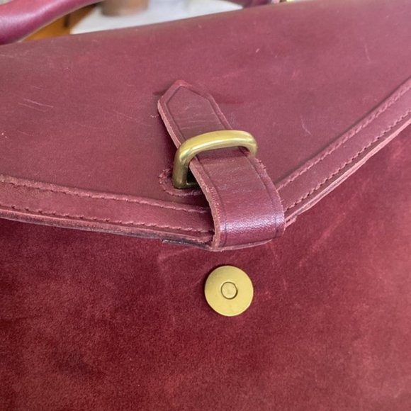 Madewell Burgundy Leather Doctors Satchel Shoulder Bag - Picture 8 of 10